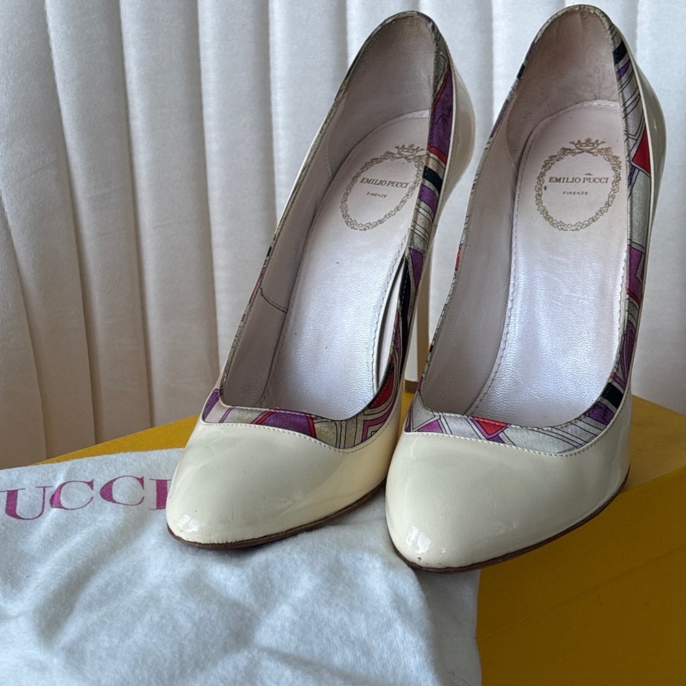 White pucci pumps